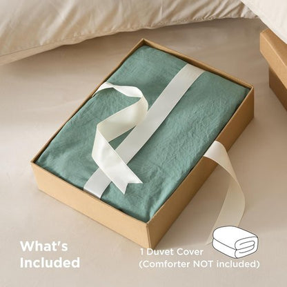 Bedsure Sage Green Duvet Cover | King Size 104x90 Inches - Extra Soft Prewashed Cotton-Like Polyester