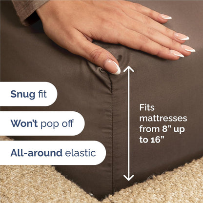 Skiennix Twin XL Sheet Set - Comfy Cooling Bed Sheets - Ultra-Soft, Deep Pocket, Wrinkle-Free - Brown