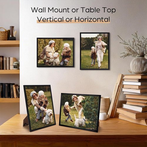 Giftgarden 11x14 Picture Frame - Elegant Black Thin Frame for Wall or Tabletop Display