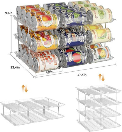 LXLXXL Can Organizer - Clear Automatic Rolling Storage Rack for Pantry | Holds Up to 36 Cans