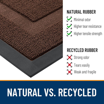 OLANLY Waterproof Front Door Mat - All-Season Indoor/Outdoor Doormat, Easy Clean, 33x21, Chocolate Brown