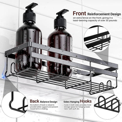 WOWBOX Shower Caddies 2 Pack - Adhesive Hanging Shelves for Easy Bathroom Organization | No Drilling, Stainless Steel