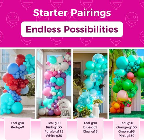 Bezente Teal Balloons - 150 Pack 5-Inch Matte Turquoise Latex Balloons for Weddings & Parties
