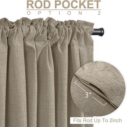 Skiennix Blackout Curtains - 100% Blackout Thermal Insulated Drapes, 50" W x 72" L, 2 Panels Set