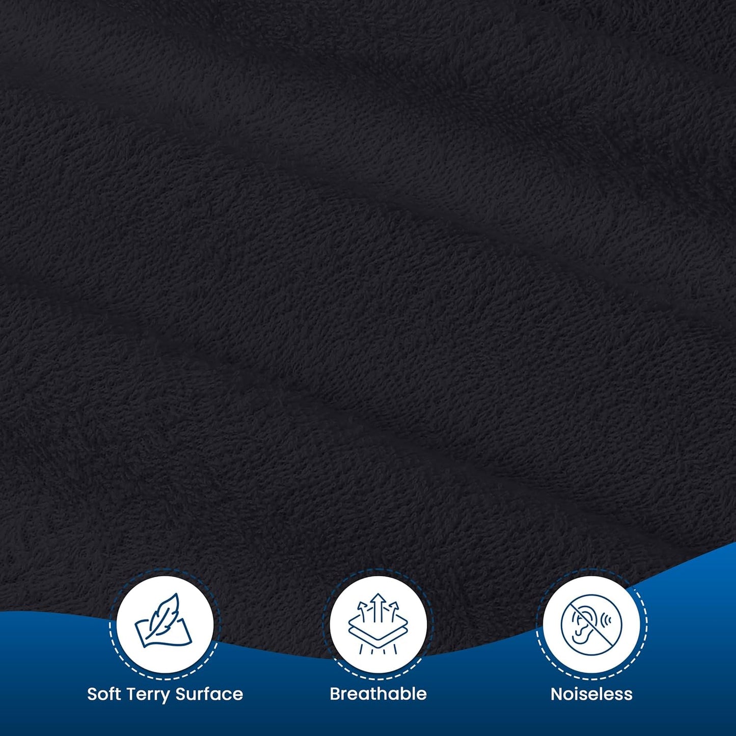 Utopia Bedding Full Size Mattress Protector - Waterproof Terry Cover, Soft & Breathable, Deep Pockets 15" | Black