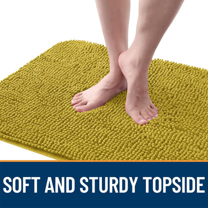 OLANLY Dog Door Mat - Absorbent Non-Slip Washable Doormat for Muddy Paws | 24x16 Mustard Yellow
