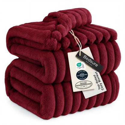 Bedsure GentleSoft Red Blanket for Couch - Cozy Soft Blankets for Women, Cute Small Throws for Girls, 90x90 Inches