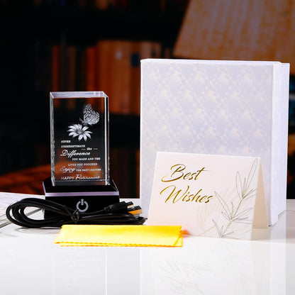 Skiennix 3D Crystal Retirement Gift - Unique Farewell Keepsake for Coworkers & Bosses | Perfect for Nurses & Teachers