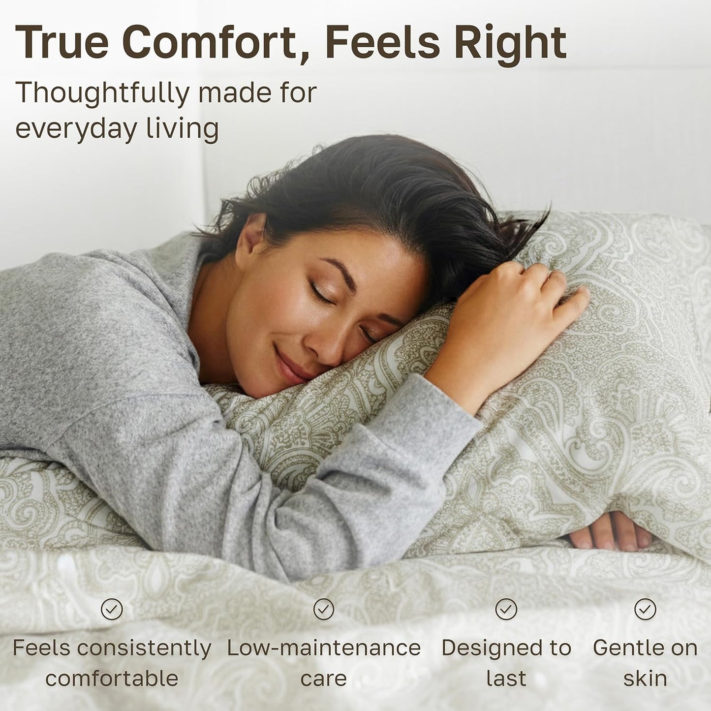 California Design Den King Size Cotton Sheets Set - 100% Soft Cotton, 400 TC, Award-Winning Comfort | Paisley Beige