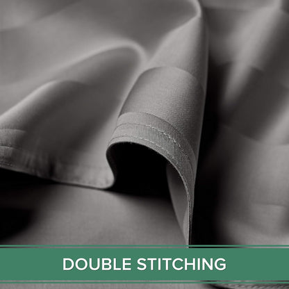 Pure Bamboo California King Sheets - 100% Organic Viscose Bed Set, Soft & Cooling, Jacquard Stone