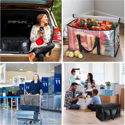 BALEINE Heavy-Duty Oversized Moving Bags - 4-Pack with Reinforced Handles for Clothes & Storage