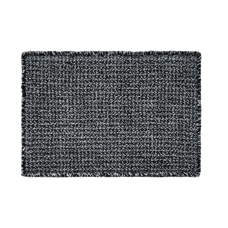 TYUU Black and White Bathroom Rugs, Waffle Bath Mat Non Slip Washable Super Absorbent Quick Dry Boho Farmhouse Bathroom Decor, 30"x20" Black and White