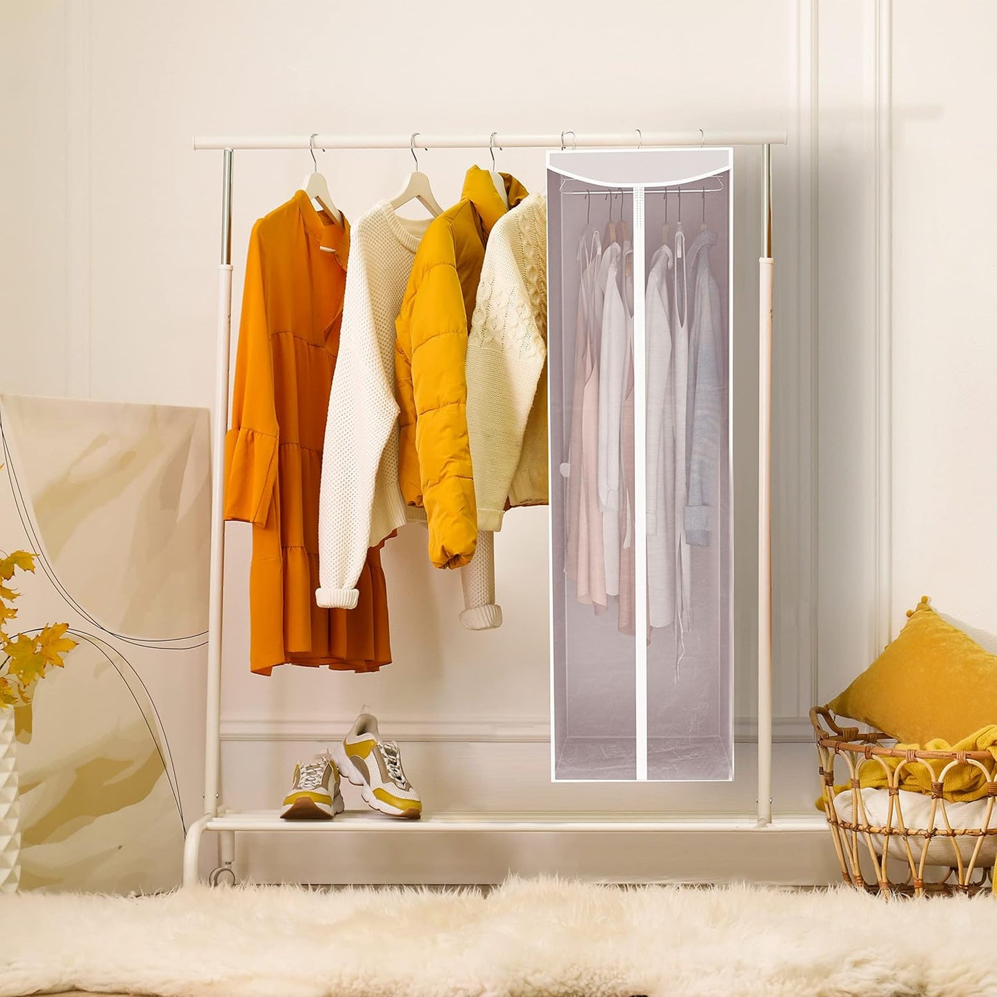 Storage Maniac Hanging Garment Bags - 2-Pack Long Clear Covers for Dresses & Suits | Grey