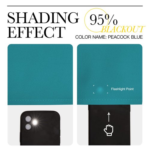 NICETOWN Room Darkening Curtains 78 inch Length 2 Panels, Peacock Teal, 2 Pieces, W42, Thermal Insulated Grommet Blackout Curtains for Modern Casual Elegant Bedroom Kids Room Theme Decoration
