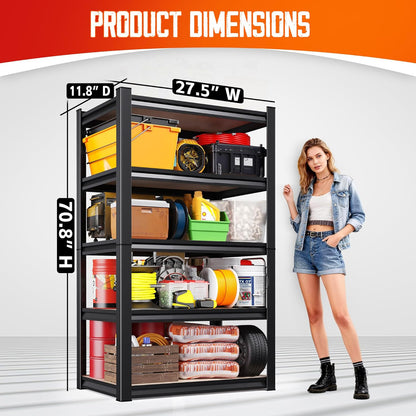 Regine Switzerland Heavy Duty Garage Shelving - 5 Tier Adjustable Metal Storage Rack | 71" H x 28" W x 12" D