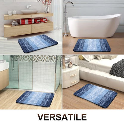 OLANLY Bathroom Rugs Mat 24x16, Extra Soft Absorbent Microfiber Bath Rugs, Rubber Backing, Quick Dry, Machine Washable Bath Mats for Bathroom Floor, Tub and Shower, Home Decor Accessories, Navy