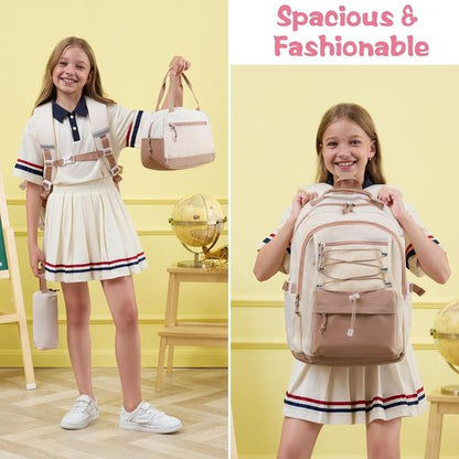 Fimibuke Kids Backpack - 3-Piece Waterproof Set with Lunch Box & Pencil Case | Lightweight Bookbag for School & Travel