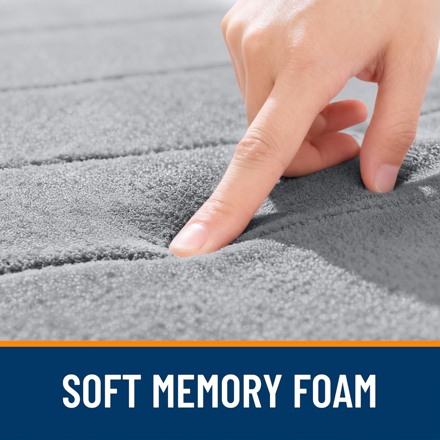 OLANLY Memory Foam Bath Mat - Super Soft & Absorbent | Quick Dry, Machine Washable, 24x16, Grey