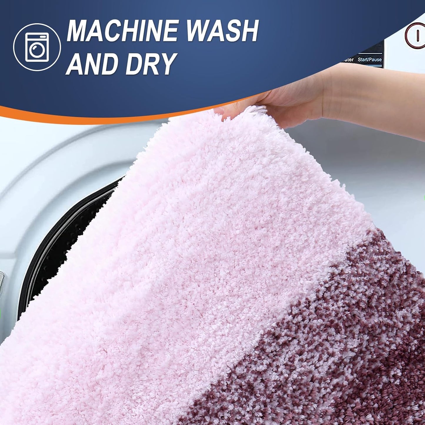 OLANLY Small Bathroom Rugs - Extra Soft Microfiber Mat 24x16 | Quick Dry & Machine Washable, Mauve