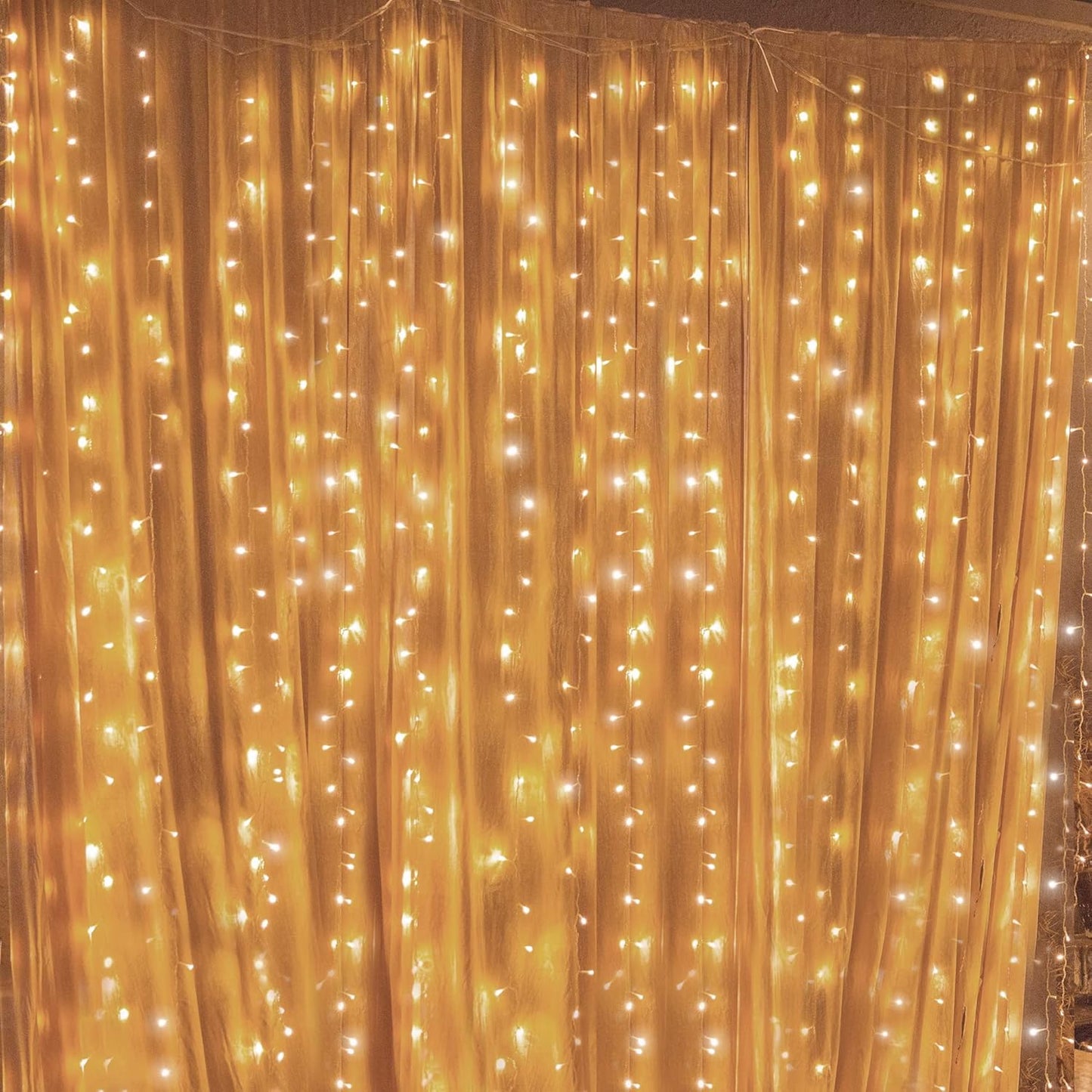 Twinkle Star 300 LED Curtain String Lights - 8 Modes Fairy Lights for Bedroom & Party | Warm White Decor