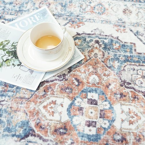 Hallway Washable Runner Rug - Vintage Soft Non-Slip Indoor Carpet for Entryway | 2'6''x12', Brick