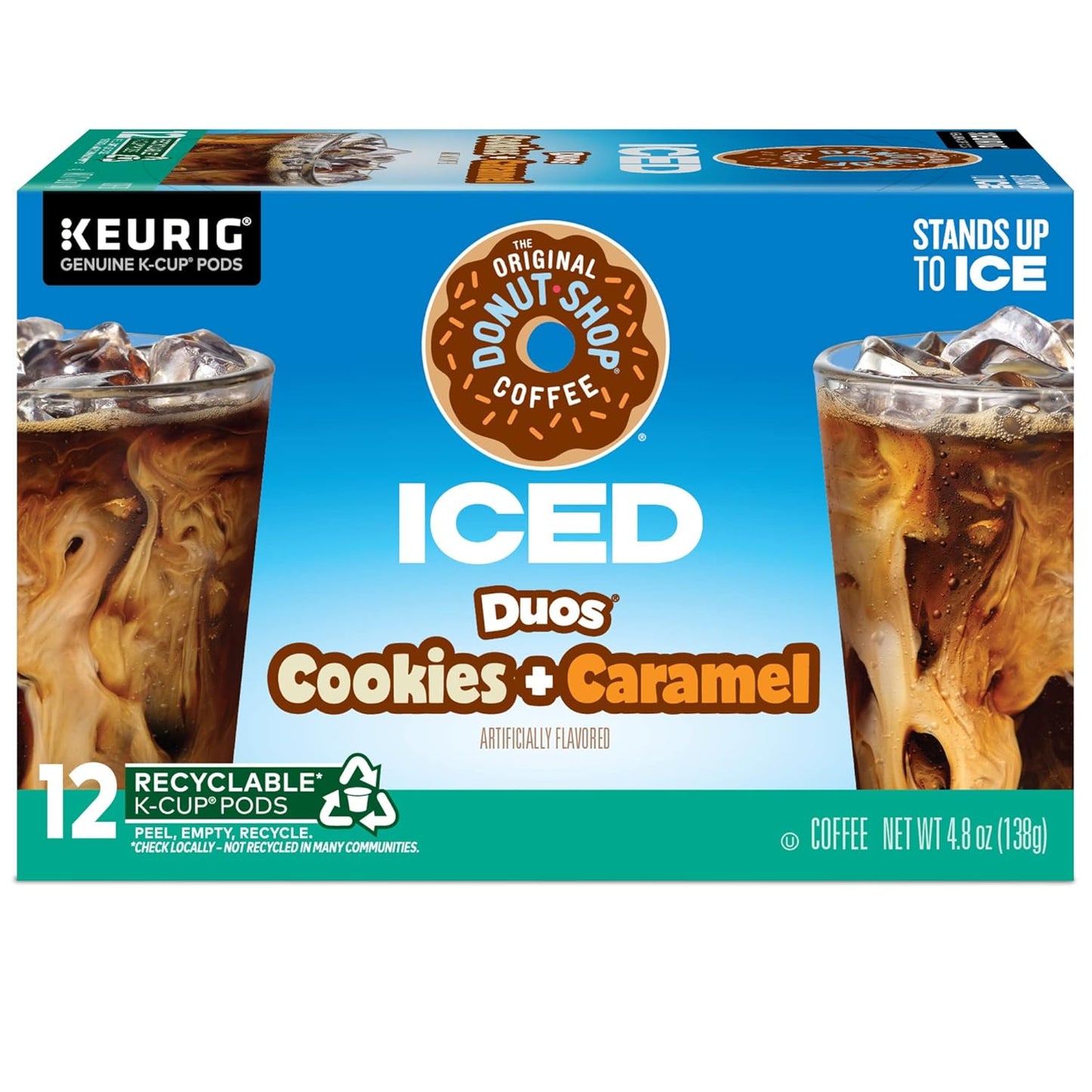 Original Donut Shop | Iced Duos Cookies & Caramel Coffee K-Cup Pods - 72 Count