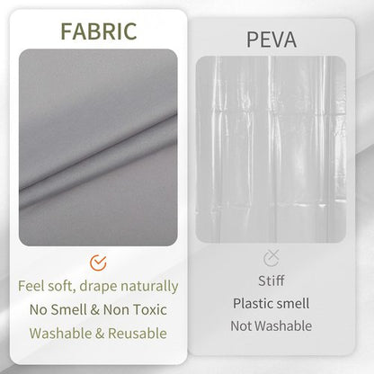 ALYVIA SPRING Stall Fabric Shower Curtain Liner Waterproof - 54" x 72", Soft & Lightweight Stall Size Shower Curtain with Magnets, Machine Washable - 54x72, Grey