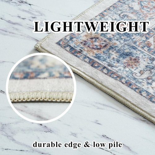 Hallway Washable Runner Rug - Vintage Soft Non-Slip Indoor Carpet for Entryway | 2'6''x12', Brick