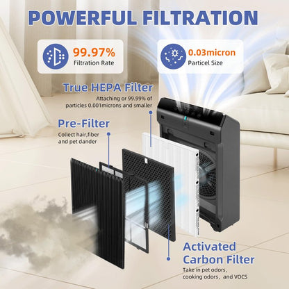 Pulluty 5510 5520 HEPA Air Purifier Filter Q Replacement for Winix 5510 5520 Plasmawave Air Purifier H13 True HEPA Carbon Filter,# 1712-0123-00,2 Set