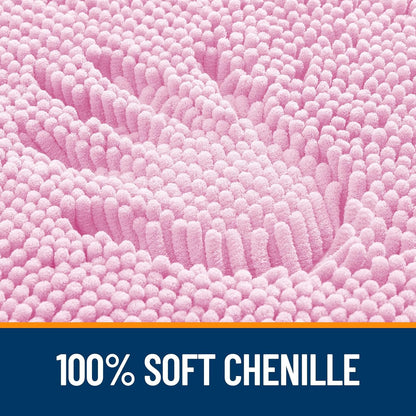OLANLY Bathroom Rugs - Extra Soft Absorbent Chenille Bath Mats | Quick Dry, Machine Washable, 36x24, Pink