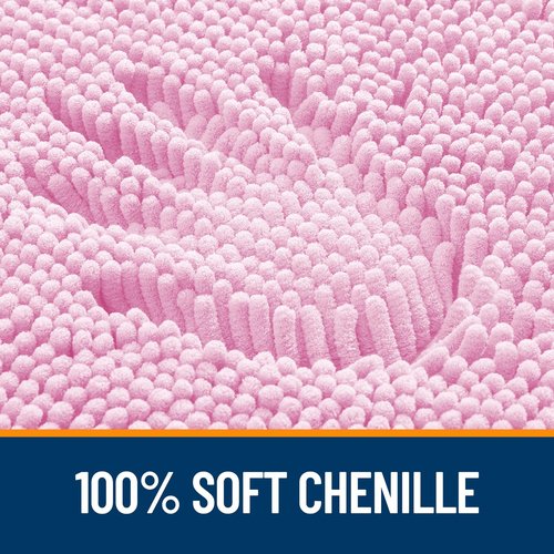 OLANLY Bathroom Rugs 44x24, Extra Soft Absorbent Chenille Bath Rugs, Rubber Backing Quick Dry, Machine Washable Bath Mats for Bathroom Floor, Tub and Shower, Home Decor Accessories, Pink