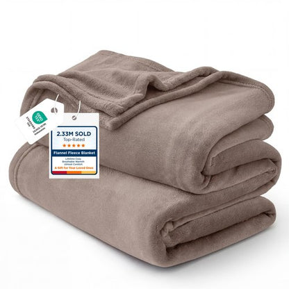 Bedsure GentleSoft Fleece Blankets Twin Size Mocha Brown - 300GSM Lightweight Plush Fuzzy Cozy Soft Blanket for Bed, Sofa, Couch, Travel, Camping, 60x80 inches