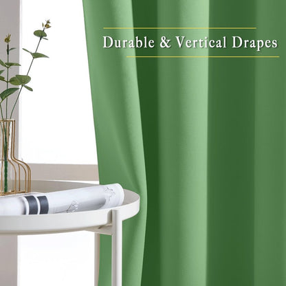 NICETOWN Blackout Forest Green Curtains 84 inches Long, Grommet Room Darkening Thermal Insulated Sound Dampening Window Treatments for Bedroom/Home Office, 2 Panels, W46 x L84