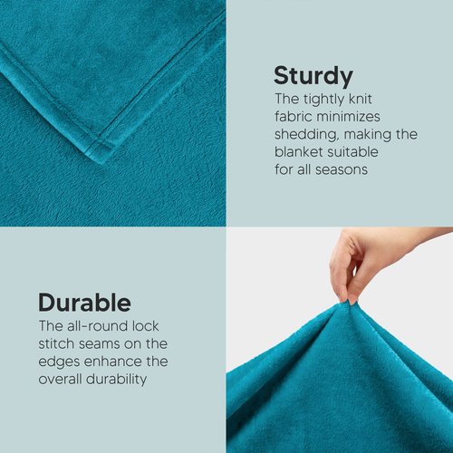 Utopia Bedding Fleece Blanket Throw Size Turquoise 300GSM Luxury Anti-Static Fuzzy Soft Microfiber Blanket for Couch, Sofa and Bed (50x60 Inch)