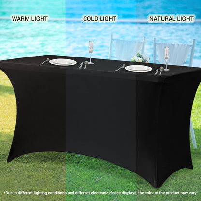 Obstal 6 Pack Stretch Spandex Table Covers - Fitted 6 FT Rectangular Tablecloths for Weddings & Parties | Aqua, 72" L x 30" W x 30" H