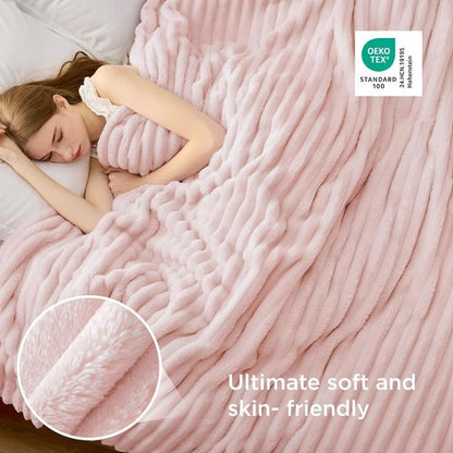 Bedsure GentleSoft Blanket - Cozy California King Size Throw in Crystal Pink, 102x96 Inches