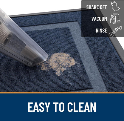 OLANLY Waterproof Front Door Mat - All-Season Indoor/Outdoor Doormat, Easy Clean, 47x30, Blue