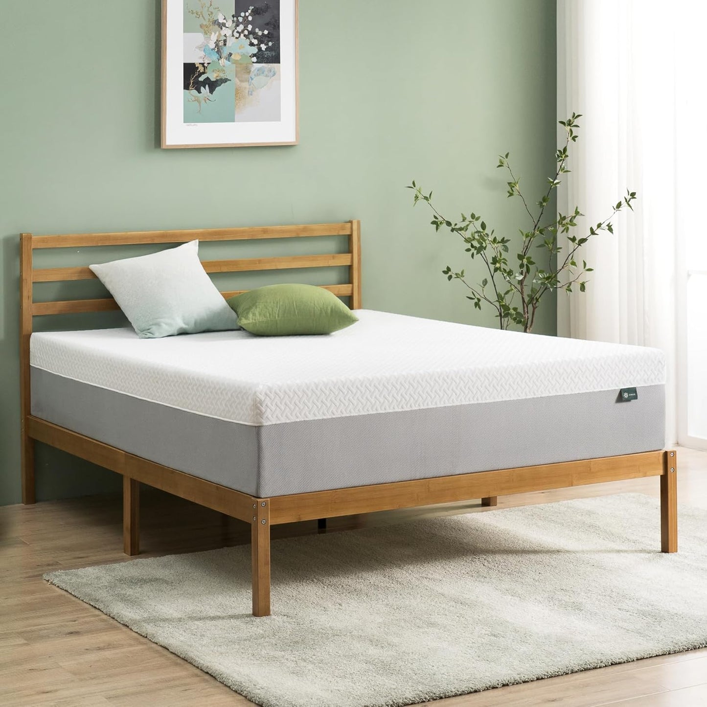Zinus 12 Inch Green Tea Essential Memory Foam Mattress - Queen Size, Breathable & Fiberglass Free