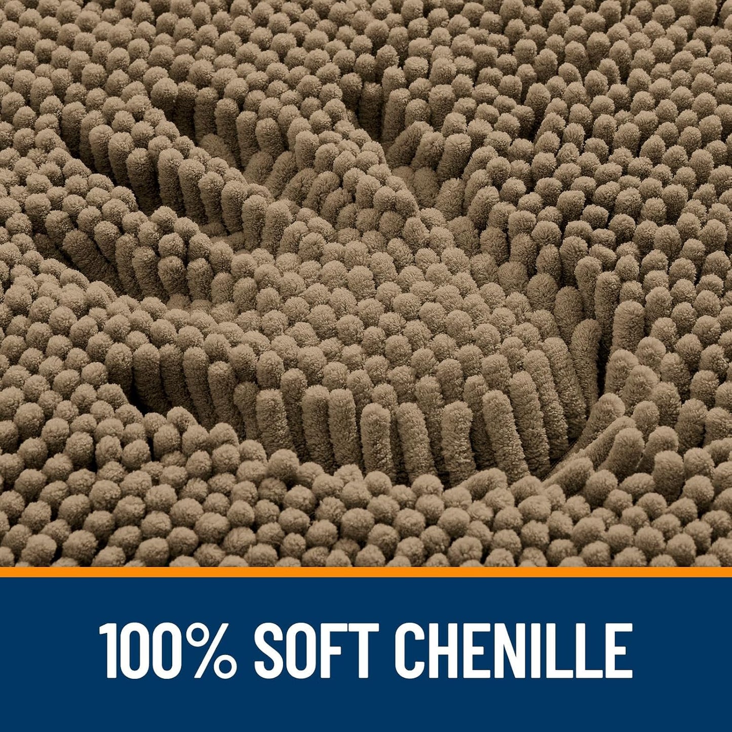 OLANLY Bathroom Runner Rugs - Extra Soft Chenille Bath Mat | 70x24, Quick-Dry, Machine Washable, Tan