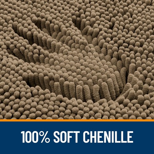 OLANLY Bathroom Rugs 59x20, Extra Soft Absorbent Chenille Bath Rugs, Rubber Backing Quick Dry, Machine Washable Bath Mats for Bathroom Floor, Tub and Shower, Home Decor Accessories, Tan