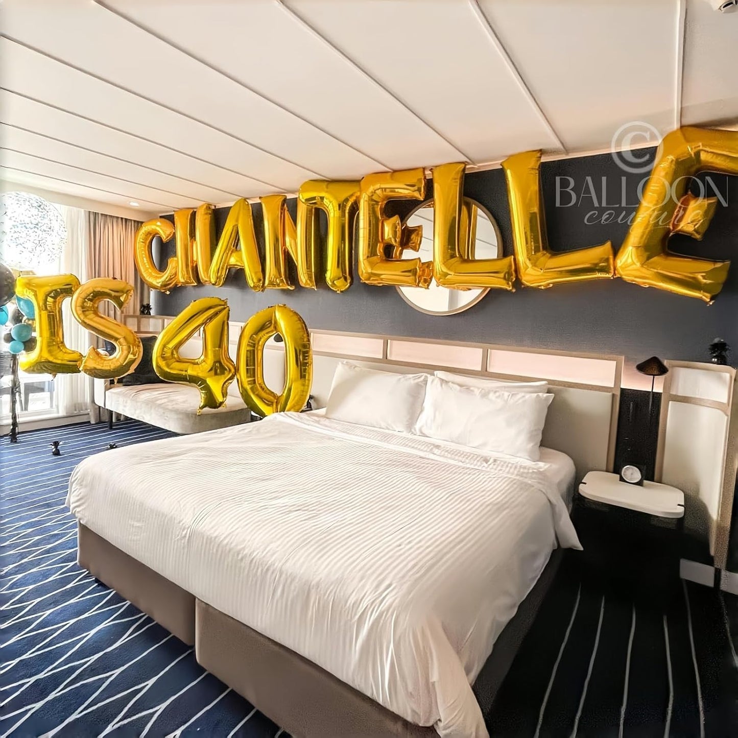 Skiennix Custom Gold Alphabet Balloons - 40 Inch Self-Inflating Mylar Letters for Birthday & Anniversary Decor