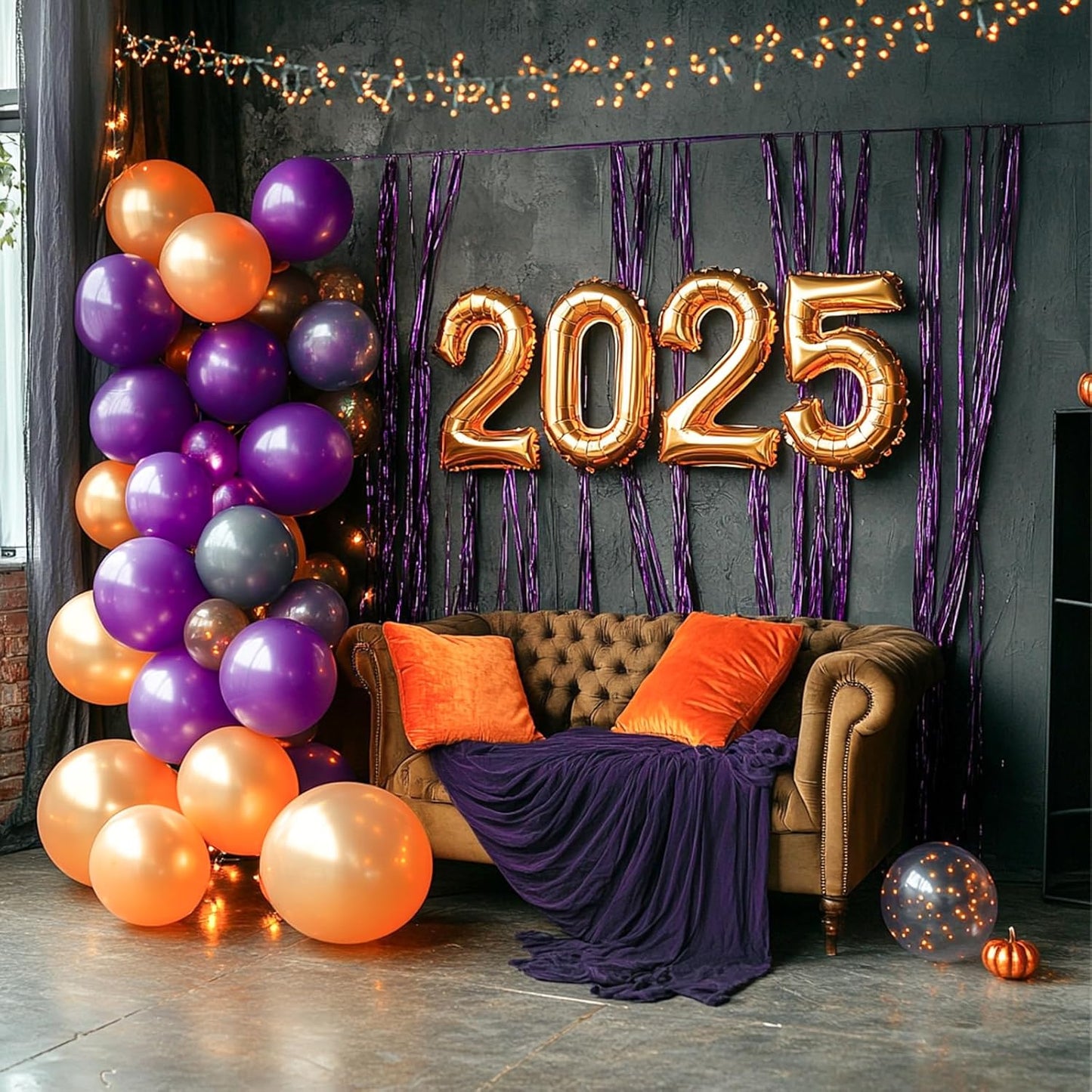 PartyWoo Foil Fringe Curtain - 3pcs 8.2ft Metallic Tinsel Streamers in Lavender for Party Decor
