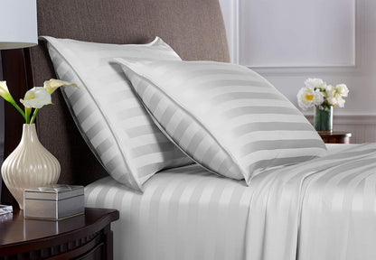 Pure Bamboo Queen Sheets - Luxuriously Soft 100% Organic Viscose Bed Sheet Set | Jacquard White, Double Stitching, 2-Year Quality Promise