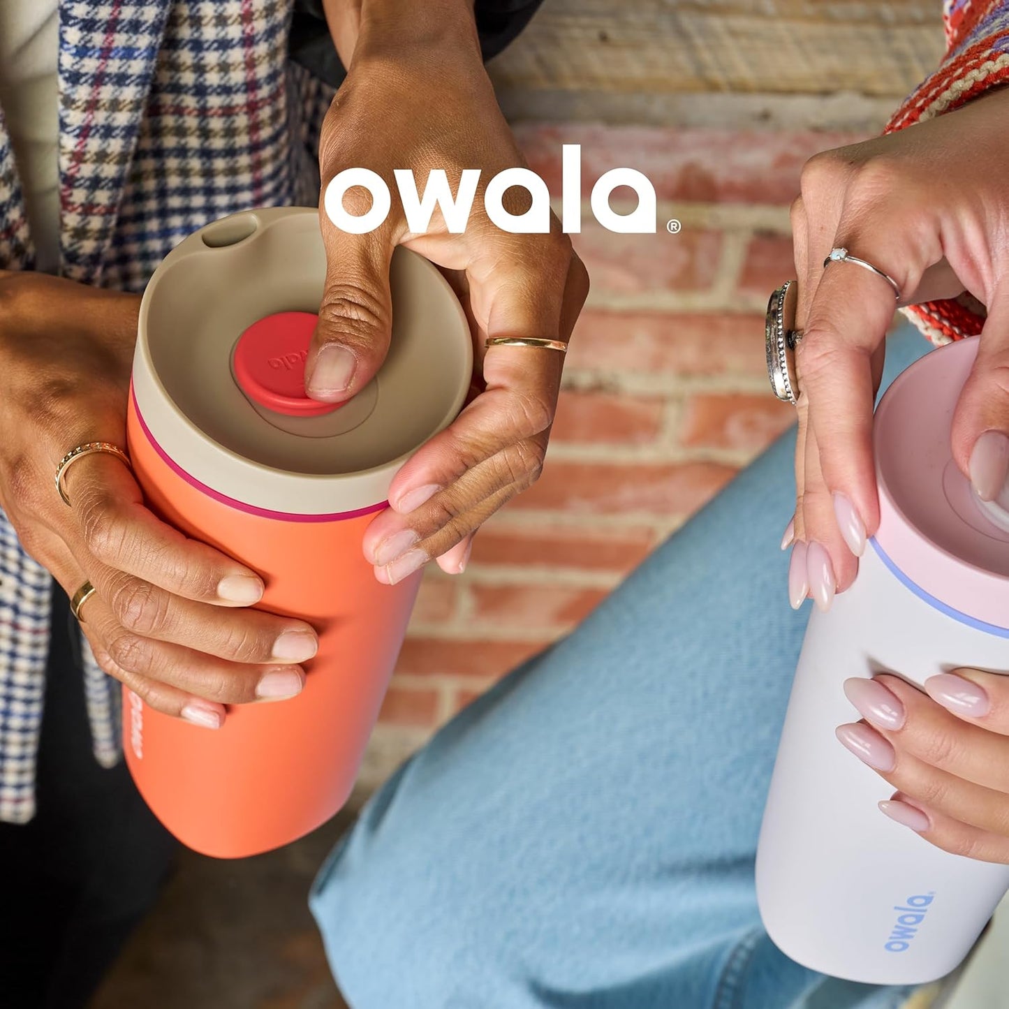 Owala SmoothSip Coffee Tumbler - Insulated Stainless Steel Travel Mug, BPA Free, 12 oz, Pink (Pucker Up)