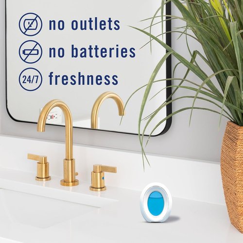 Febreze Bathroom Air Freshener | Odor-Fighting Plug-In for Small Spaces | Linen & Sky Scent, 4 Count