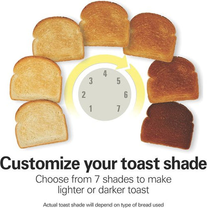 Hamilton Beach 2-Slice Toaster - Extra Wide Slots, Bagel & Defrost Settings, 7 Browning Levels, Black & Stainless Steel