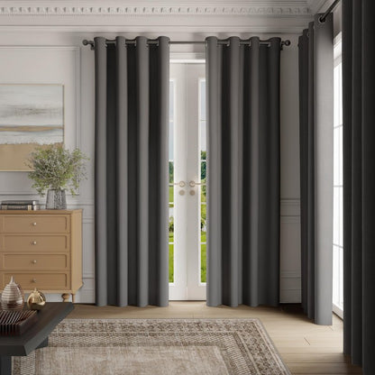 NICETOWN Room Darkening Draperies Curtains Panels, 2 Panels Grey W52 x L108
