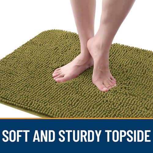 OLANLY Dog Door Mat for Muddy Paws 45x27, Absorbs Moisture and Dirt, Absorbent Non-Slip Washable Doormat, Quick Dry Chenille Mud Mat, Entry Indoor Entryway Carpet for Inside Floor, Willow Green