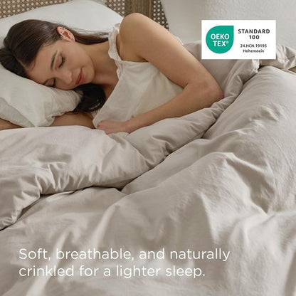 Bedsure Duvet Cover - King Size Extra Soft Prewashed Cotton-Like Polyester | 104x90 Inches with Zipper Closure
