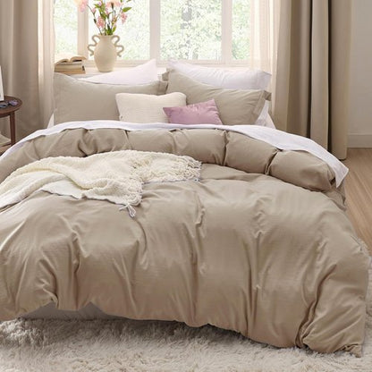 Bedsure Light Brown Duvet Cover Set - Extra Soft Twin/Twin XL Bedding with Zipper Closure & Pillow Sham